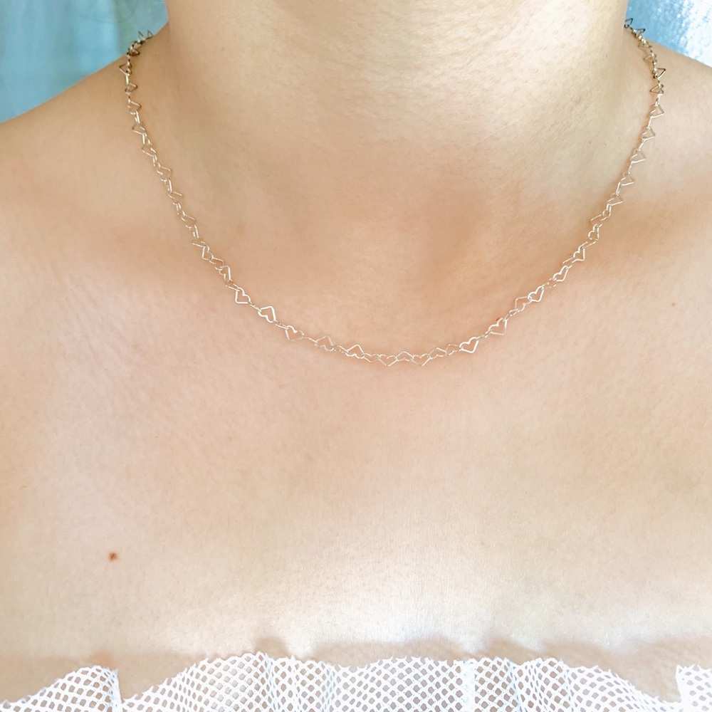Real Silver Simple Heart Necklace!